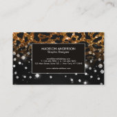 Gouden luipaard print en glitter visitekaartje (Achterkant)