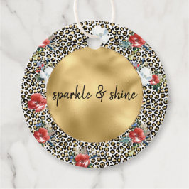 Gouden Luipaard Print Floral gepersonaliseerde off Bedankjes Labels