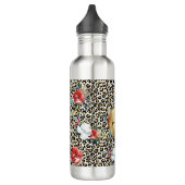 Gouden Luipaard Print Floral gepersonaliseerde off Waterfles (Links)