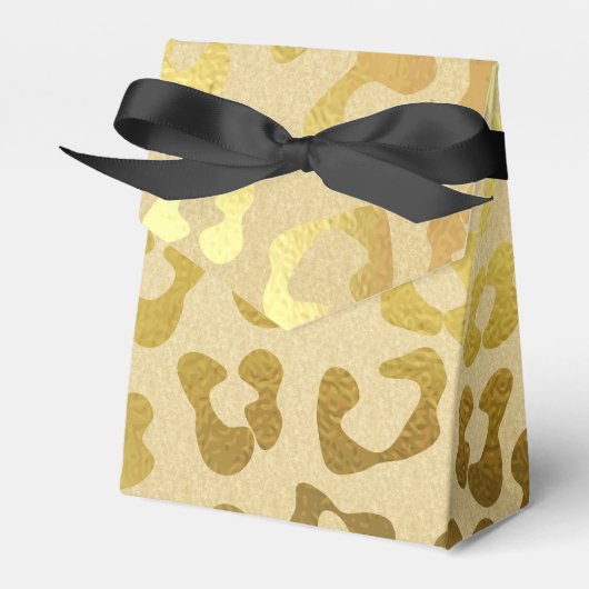 Gouden Luipaard Print Gift Favor Box Bedankdoosjes (Voorkant Zijde)