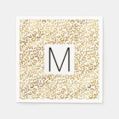 Gouden Luipaard Print Monogram Servet (Voorkant)