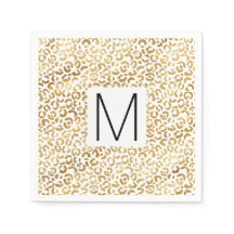 Gouden Luipaard Print Monogram