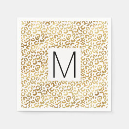 Gouden Luipaard Print Monogram Servet