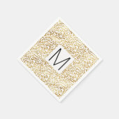 Gouden Luipaard Print Monogram Servet (Hoek)