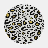 Gouden luipaard print, naadloos patroon. glas ornament (Achterkant)