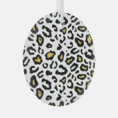 Gouden luipaard print, naadloos patroon. glas ornament (Voorkant Rechts)