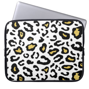 Gouden luipaard print, naadloos patroon. laptop sleeve