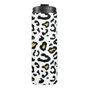 Gouden luipaard print, naadloos patroon. thermosbeker