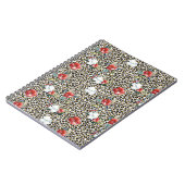 Gouden Luipaard Print Rood Wit Bloemen Notitieboek (Linkerzijde)