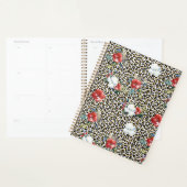 Gouden Luipaard Print Rood Wit Bloemen Planner (Display)