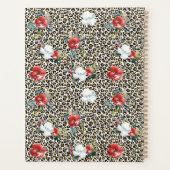 Gouden Luipaard Print Rood Wit Bloemen Planner (Achterkant)