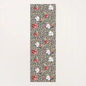 Gouden Luipaard Print Rood Wit Bloemen Yogamat (Achterkant)
