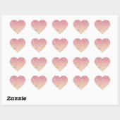Gouden luipaard print roze glitter hart sticker (Vel)