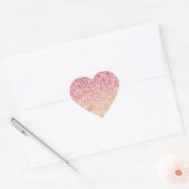 Gouden luipaard print roze glitter hart sticker (Envelop)