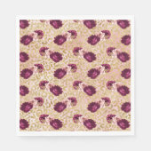 Gouden Luipaard Print Roze Rozen Bloemen Servet (Voorkant)