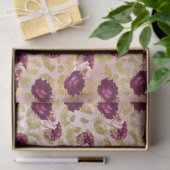 Gouden Luipaard Print Roze Rozen Bloemen Tissuepapier (Geschenk)