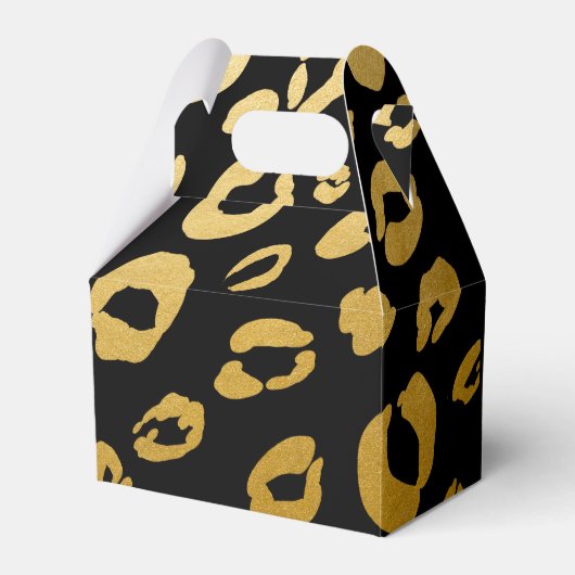 Gouden Luipaard Print Verjaardagsfeestje Favoriete Bedankdoosjes (Voorkant Zijde)