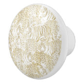 Gouden luipaard tijger dieren keramische knop (Rechts)