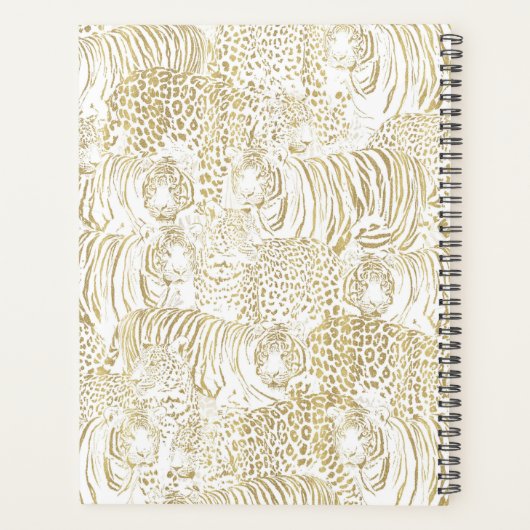 Gouden luipaard tijger dieren planner (Achterkant)