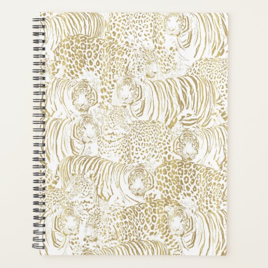 Gouden luipaard tijger dieren planner (Voorkant)