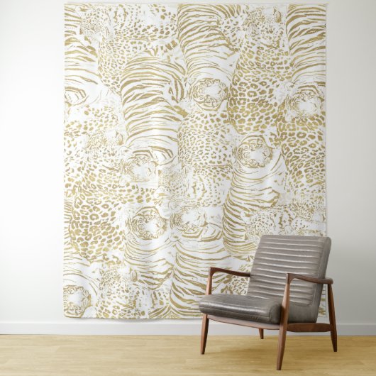 Gouden luipaard tijger dieren wandkleed (In situ)