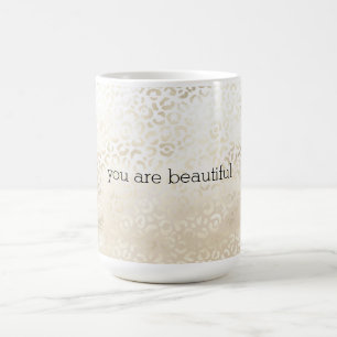 Gouden Luipaardprint Khaki Crème Beige Aquarel Koffiemok