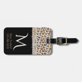 Gouden Luipaardprint met Monogram Bagagelabel (Voorkant horizontaal)
