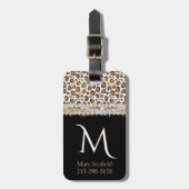 Gouden Luipaardprint met Monogram Bagagelabel (Voorkant verticaal)