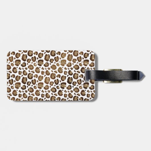 Gouden Luipaardprint met Monogram Bagagelabel (Achterkant horizontaal)