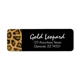 Gouden Luipaardprint Modieus Bontpatroon Wild Dier Etiket