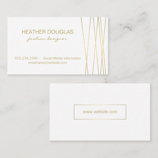 Gouden Lux Moderne Professional Visitekaartje (Voorkant / Achterkant)