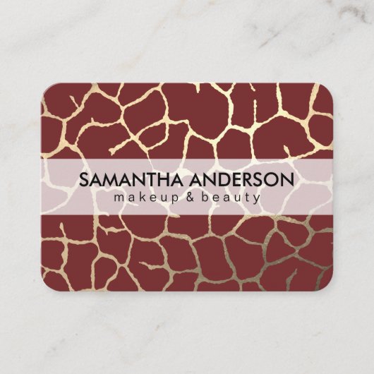 Gouden Lux Patroon Donkerrood Zwart Visitekaartje (Voorkant)