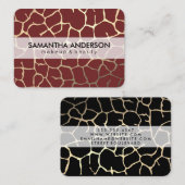 Gouden Lux Patroon Donkerrood Zwart Visitekaartje (Voorkant / Achterkant)