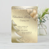 Gouden luxe ballon zakelijk kerstfeest kaart (Staand voorkant)