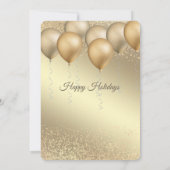 Gouden luxe ballon zakelijk kerstfeest kaart (Achterkant)