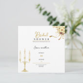 Gouden Luxe Bruids Douche Uitnodiging (Staand voorkant)