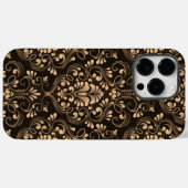 Gouden luxe damast Case-Mate iPhone case (Achterkant (horizontaal))