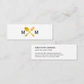 Gouden Luxe Eetgerei Monogram Mini Visitekaartje (Voorkant / Achterkant)