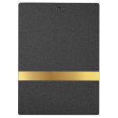 Gouden Luxe Elegant Lederen Textuur Monogram Klembord (Achterkant)