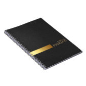 Gouden Luxe Elegant Lederen Textuur Monogram Notitieboek (Rechterzijde)