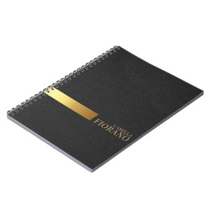 Gouden Luxe Elegant Lederen Textuur Monogram Notitieboek