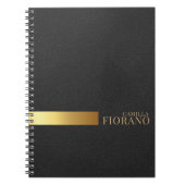 Gouden Luxe Elegant Lederen Textuur Monogram Notitieboek (Voorkant)