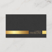 Gouden Luxe Elegant Lederen Textuur Monogram Visitekaartje (Voorkant)