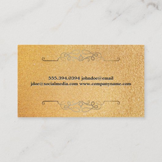 Gouden Luxe Elementen | Glitter Achtergrond Visitekaartje (Achterkant)