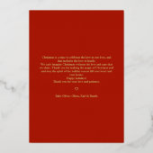 Gouden Luxe Foto Whimsical Zaligste Feestdagen Folie Uitnodiging (Achterkant)