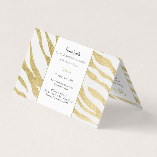 Gouden Luxe Gevouwen Visitekaartje (Achterkant)