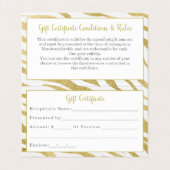 Gouden Luxe Gevouwen Visitekaartje (Binnenkant ongevouwen)