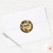Gouden Luxe Glam Nep Glitters Druppel Lippen Ronde Sticker (Envelop)
