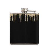 Gouden Luxe Glitter Glam Monogram Naam Heupfles (Achterkant)