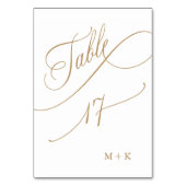 Gouden Luxe Kalligrafie Bruiloft Nummer 17, Kaart (Voorkant)